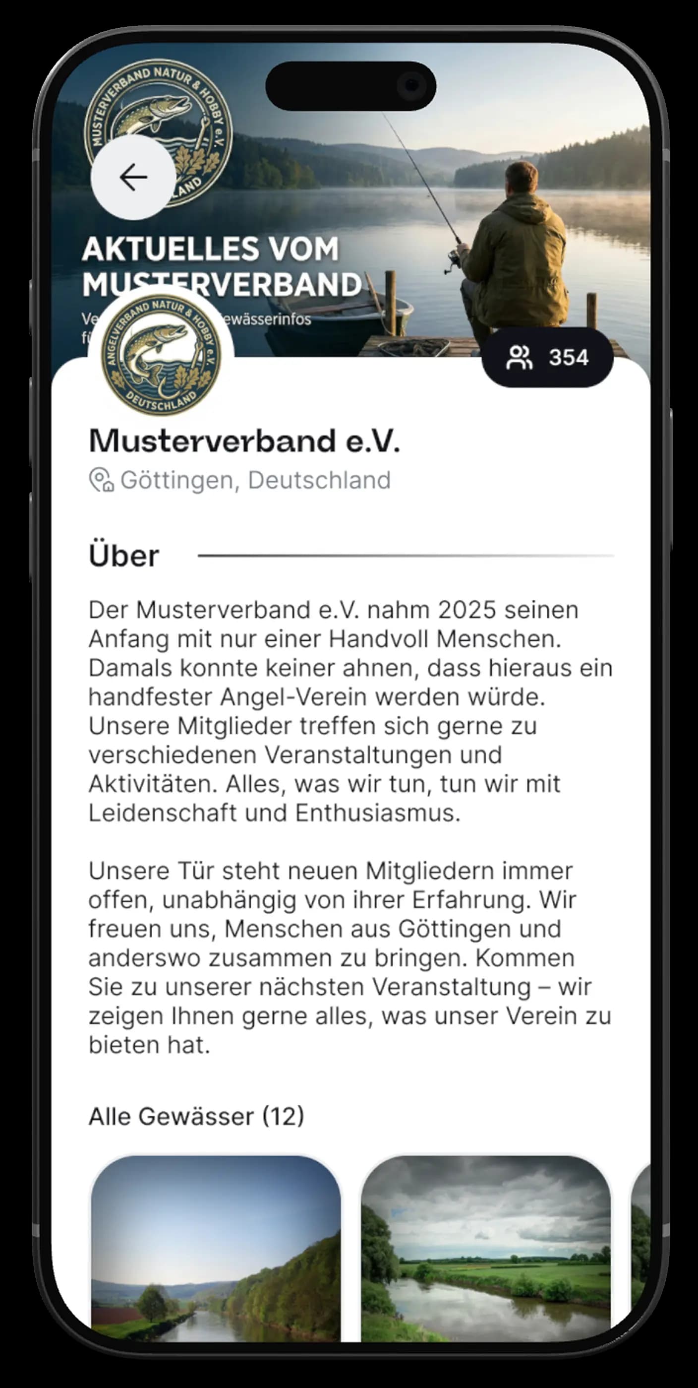 JetztAngeln Hauptansicht - Gewässerkarte und Fangbuch