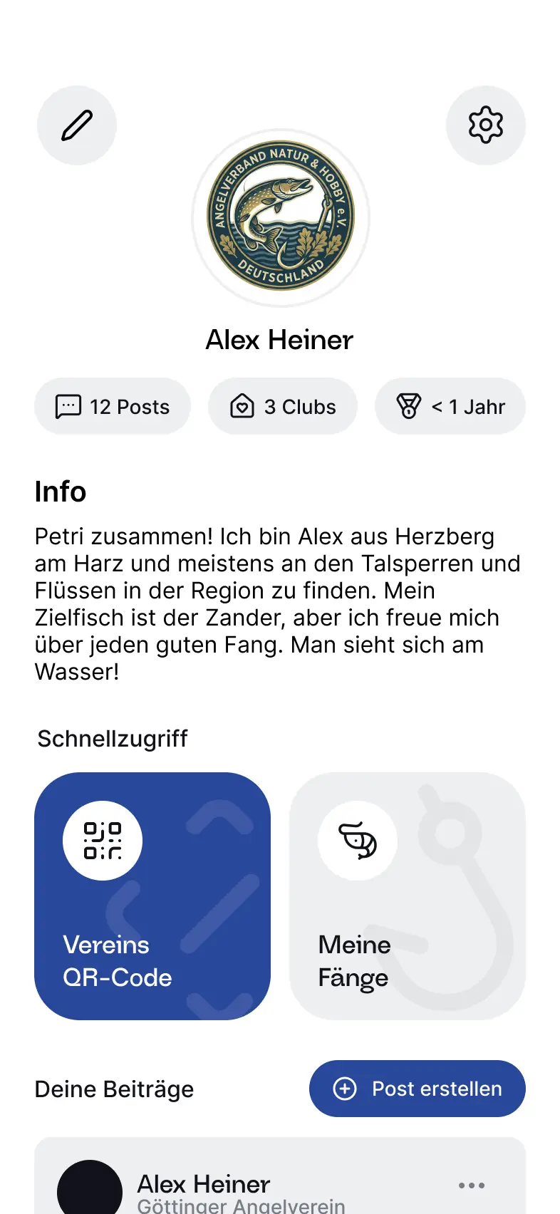 JetztAngeln App Showcase JetztAngeln App-Ansicht 4 - Digitale Vereinsverwaltung